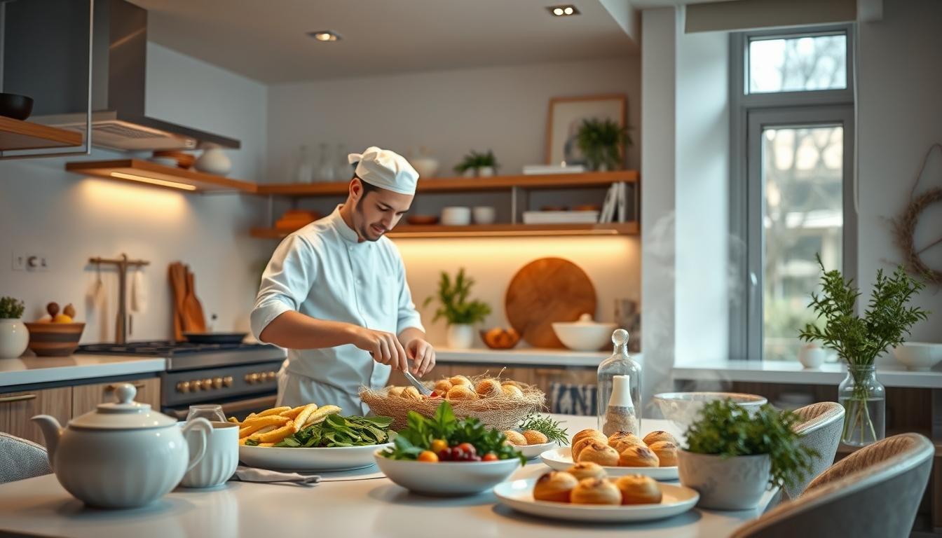 Quick weeknight dinner prepared in a home kitchen