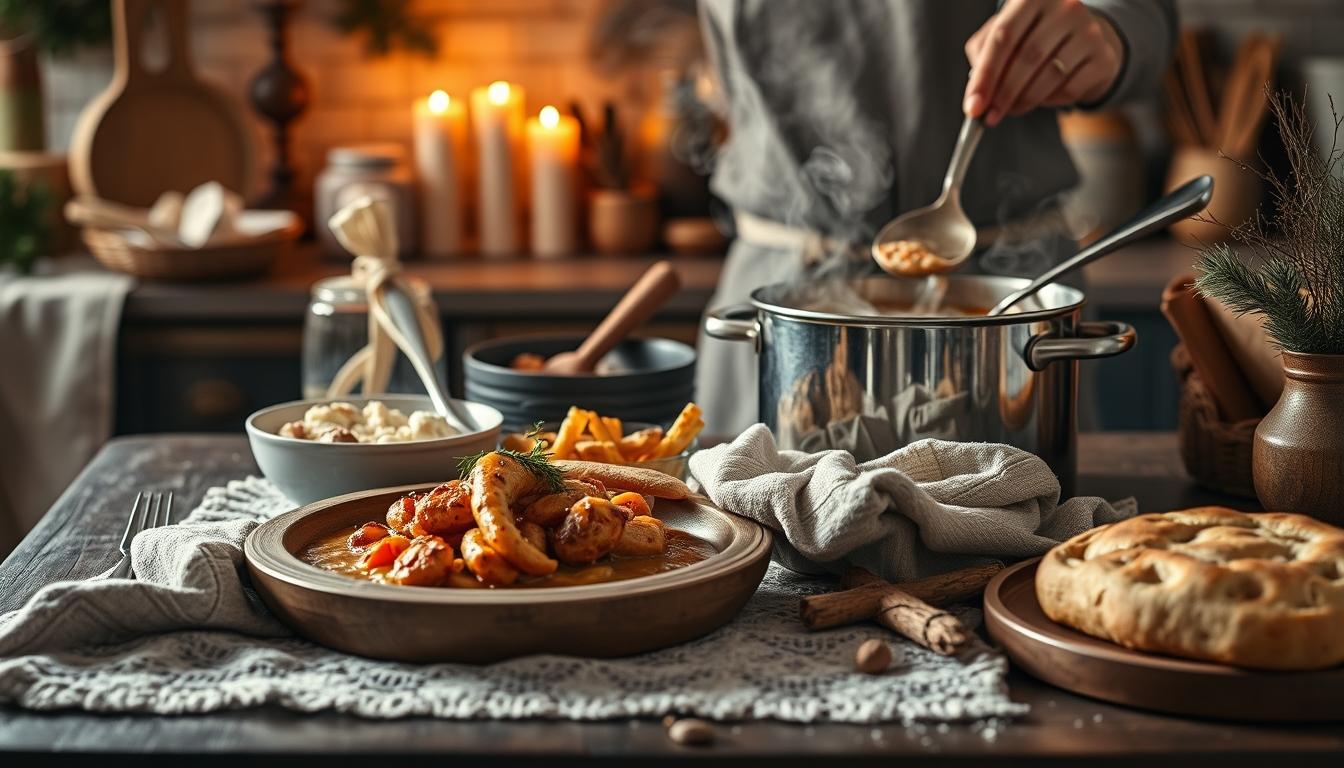 Ingredients prepared for a simple home dinner